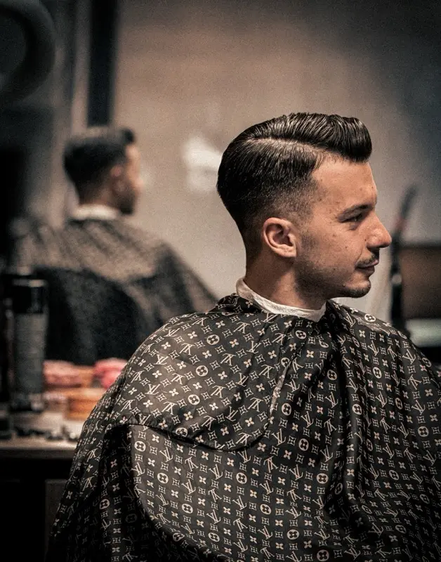 Fresh classic pompadour haircut